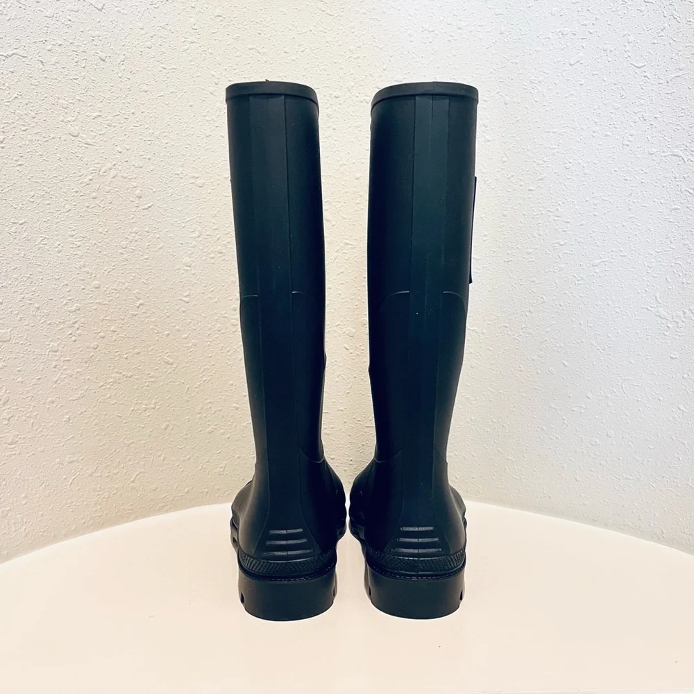 DSQUARED2 Women’s Icon Forever Tall Black Rubber Rain Boots Size 8 NEW - Picture 9 of 15